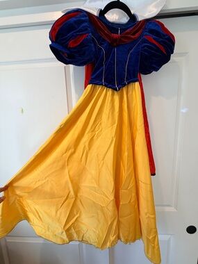 Luxury Satin and Velvet Snow White Fairy Tale Costume Dress for Kids